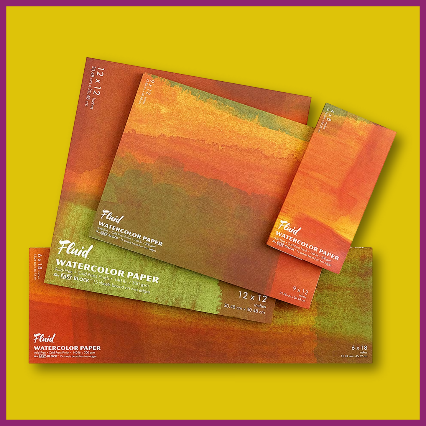 FLUID WATERCOLOR PAPER BLOCKS - COLD PRESS TEXTURED FINISH