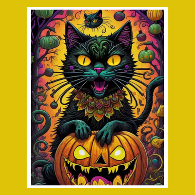 HALLOWEEN PUMPKIN VINE SCREAM PAINT BY NUMBER