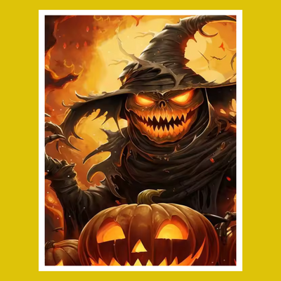 HALLOWEEN SCARECROW A BLAZE PAINT BY NUMBER