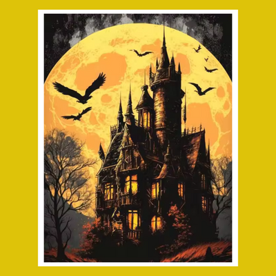 HALLOWEEN SCARIEST HOUSE ON THE BLOCK PAINT BY NUMBER