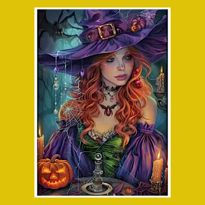 HALLOWEEN WITCH #1 PAINT BY NUMBER