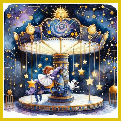 CELESTIAL MERRY GO ROUND PAINT BY NUMBER