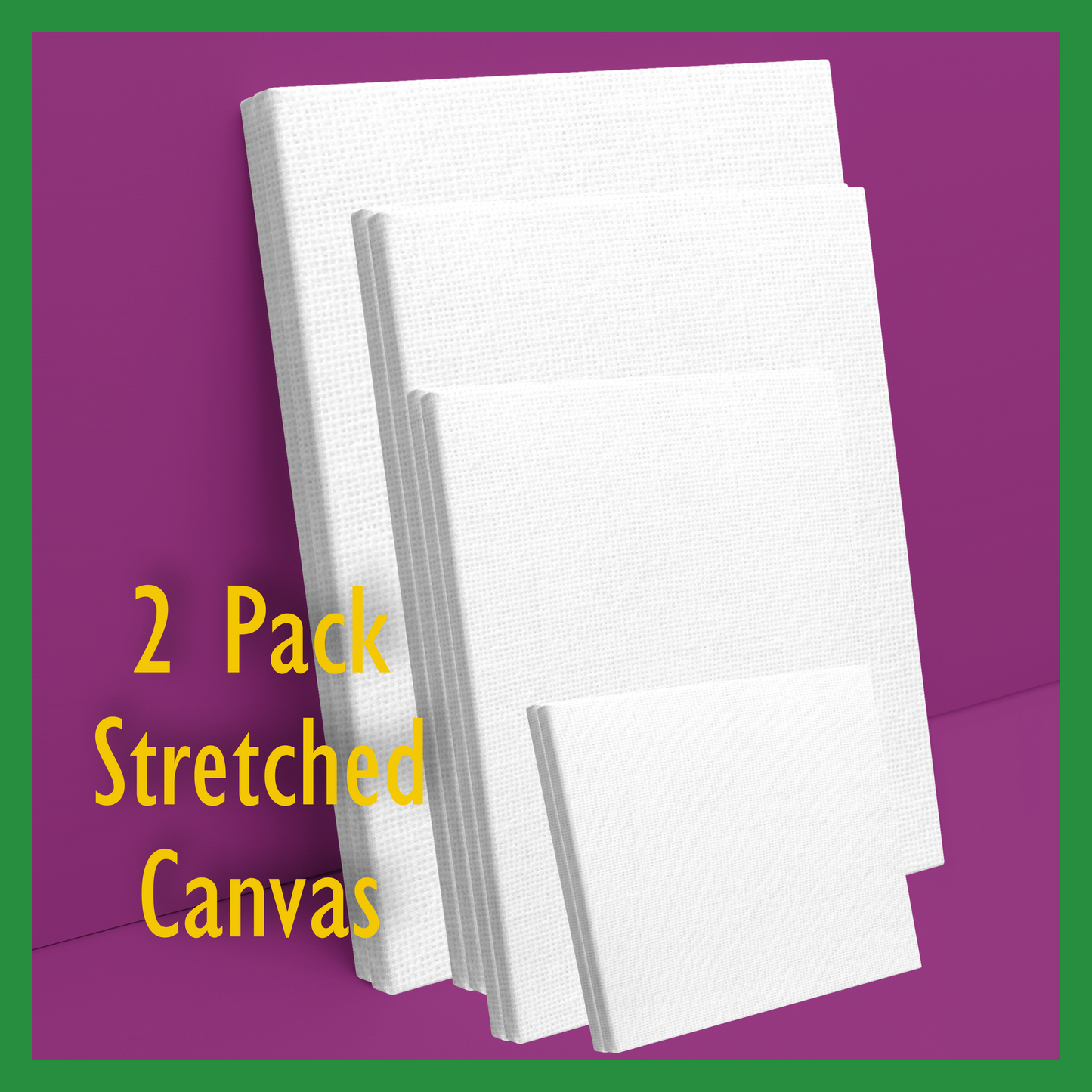 PRIMED STRETCHED CANVAS 2PK