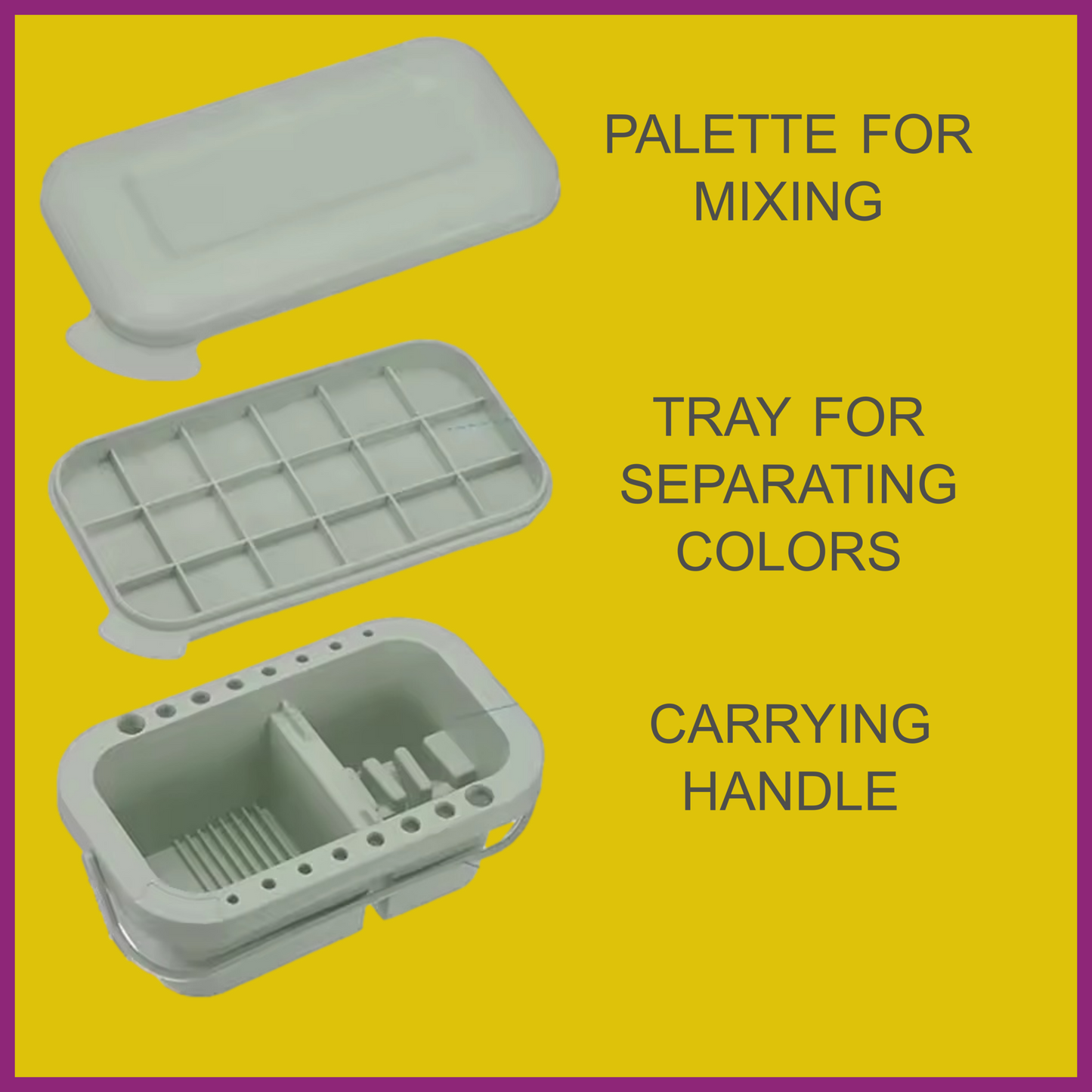 PORTABLE PAINT BRUSH WASHER WITH LID PALETTE HANDLE