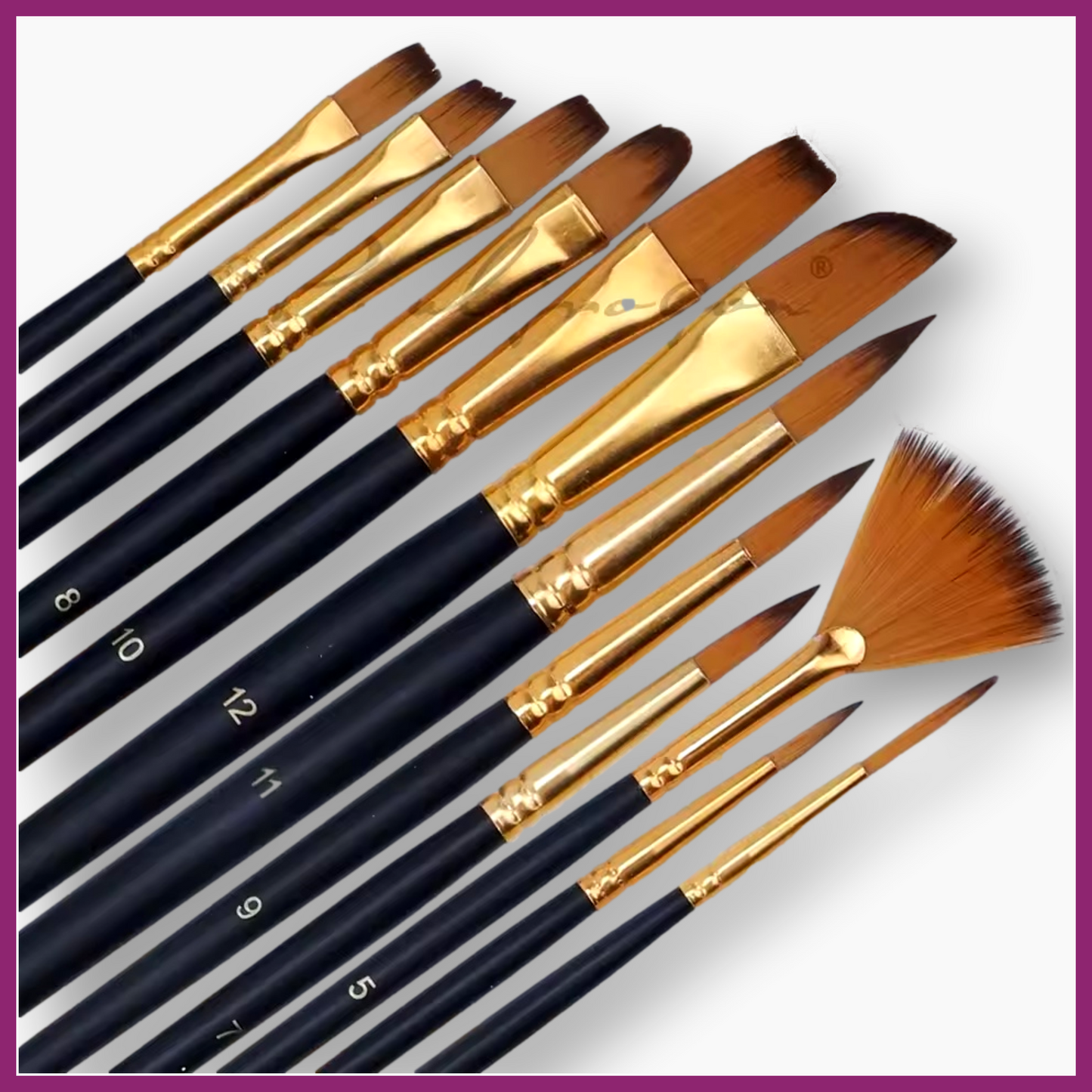 12 PC QUALITY NYLON BRUSH SET