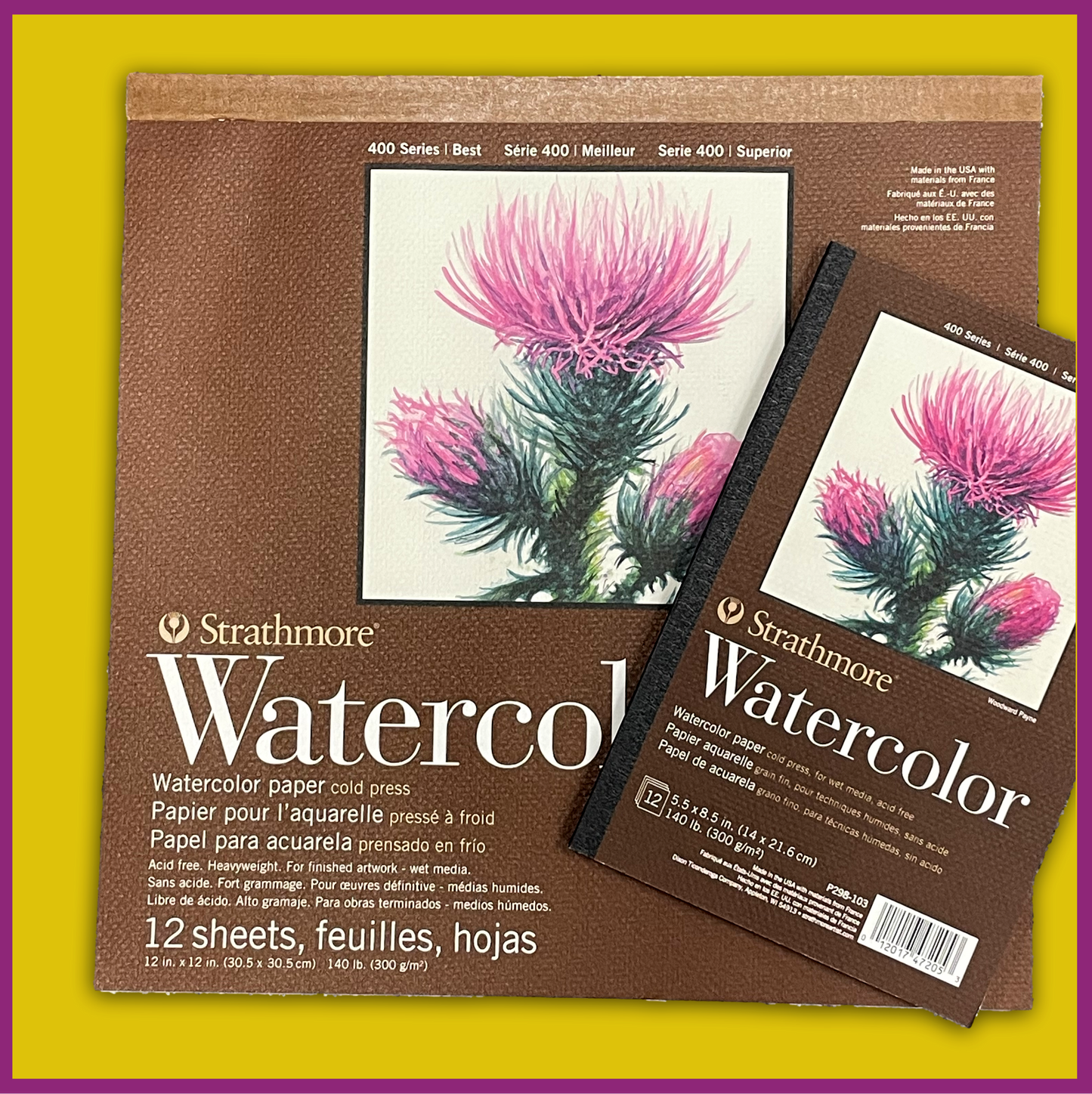 STRATHMORE 400 SERIES WATERCOLOR PAD - COLD PRESS - 12 SHEETS