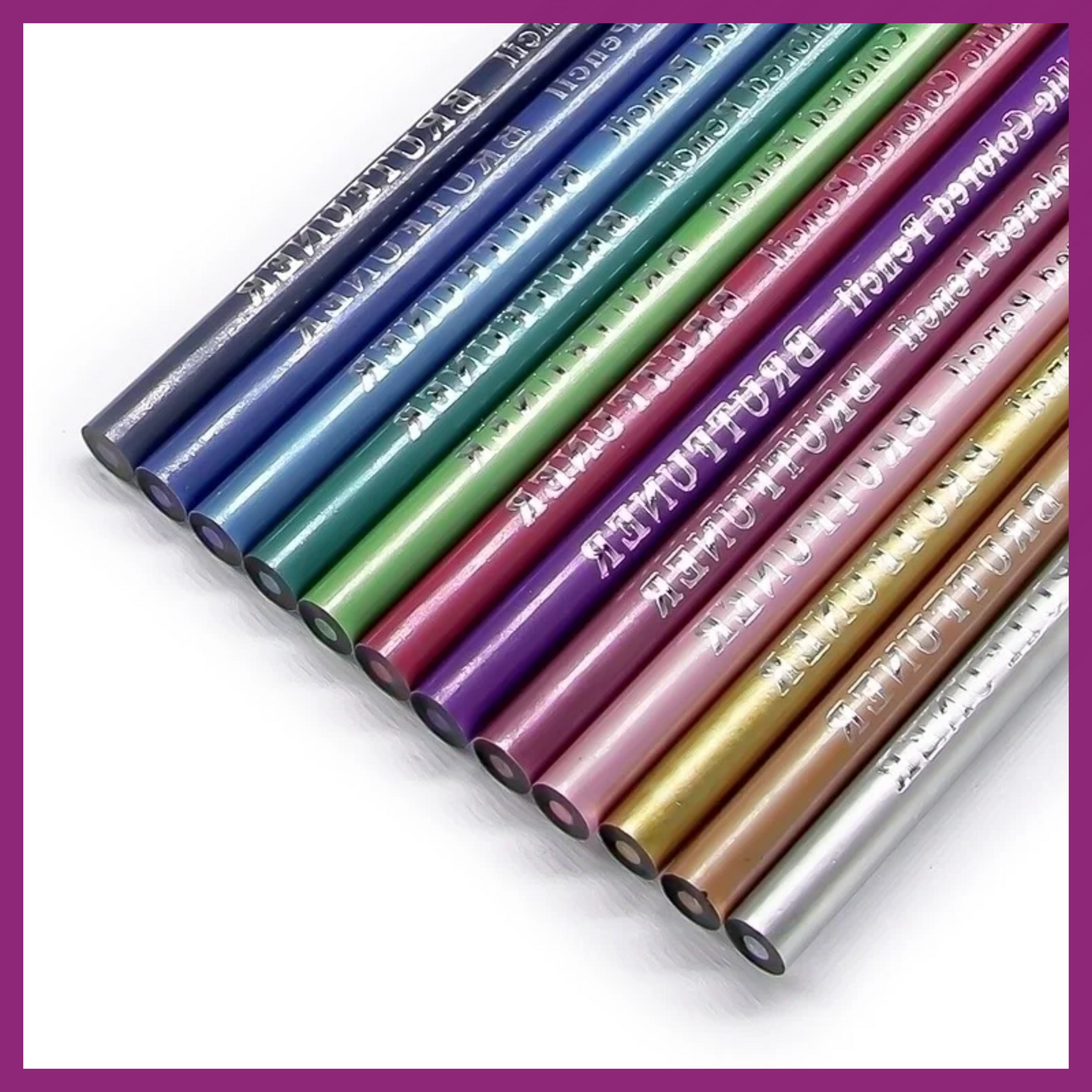 BRUTFUNER METALLIC COLORED PENCIL SET OF 12