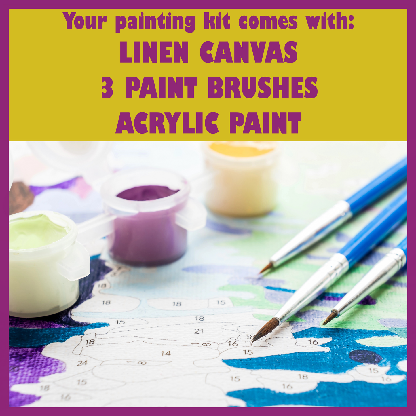 FLOWERS IN STRIPES & POLKA DOT VASES PAINT BY NUMBER KIT