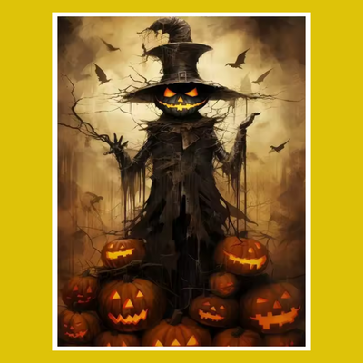 HALLOWEEN SCARECROW OF DARKNESS PAINT BY NUMBER