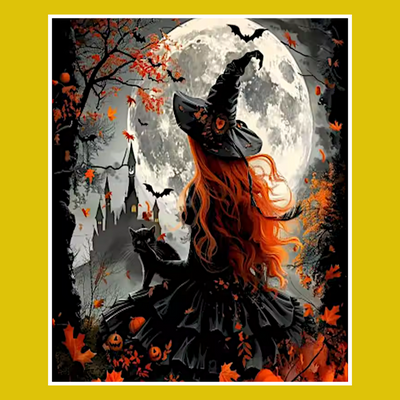 HALLOWEEN WITCH #4 PAINT BY NUMBER