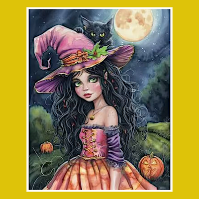 HALLOWEEN WITCH #5 PAINT BY NUMBER