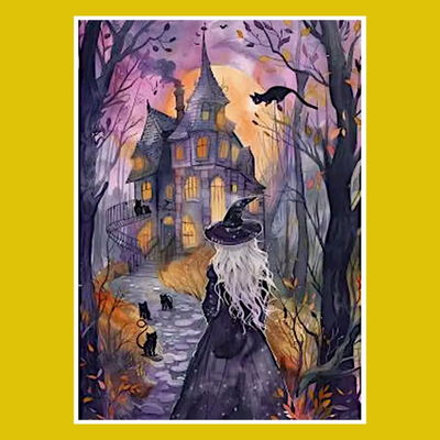 HALLOWEEN WITCH #7 PAINT BY NUMBER
