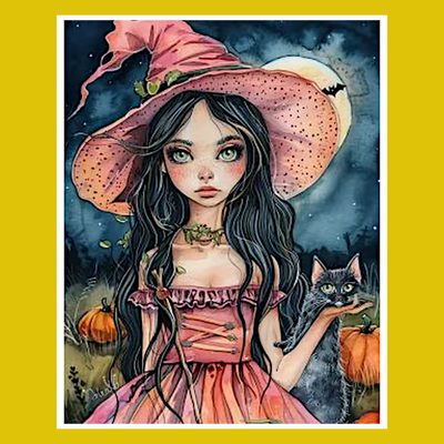 HALLOWEEN WITCH #8 PAINT BY NUMBER