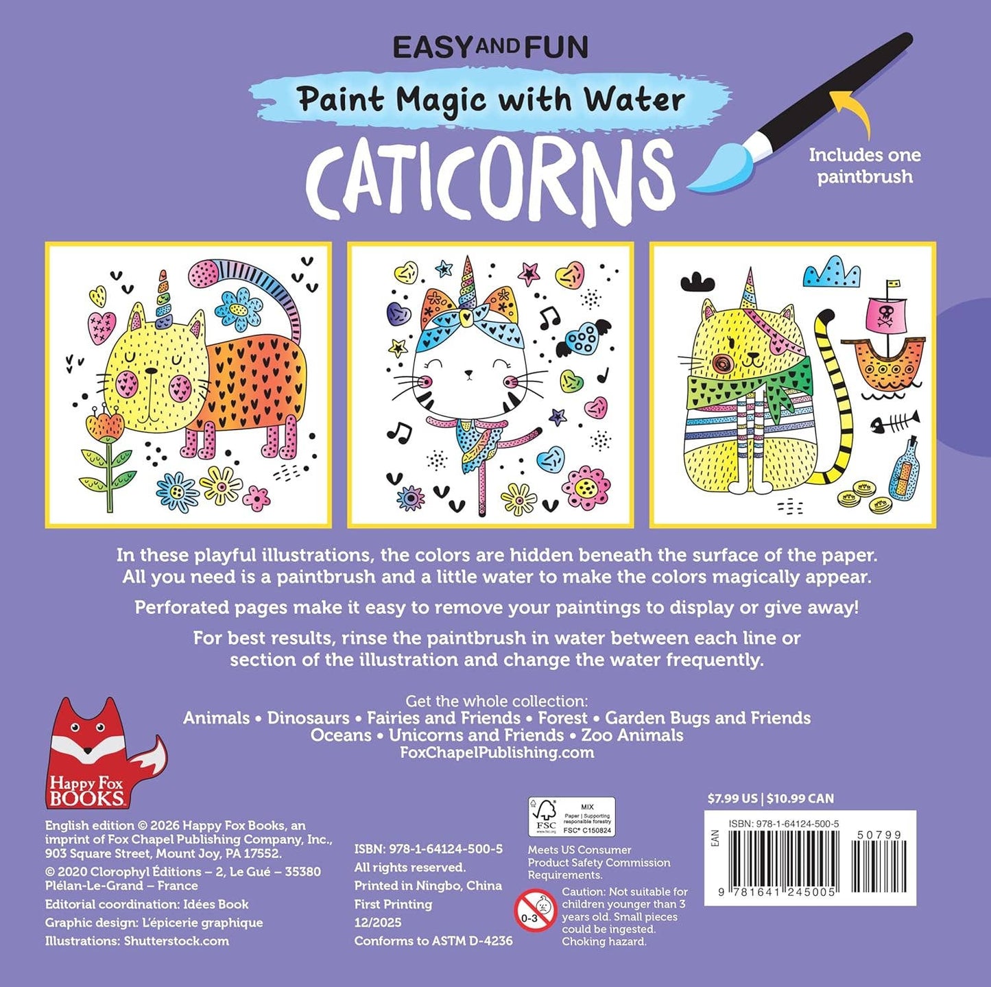 Easy and Fun Paint Magic with Water: Caticorns - Kid's Book