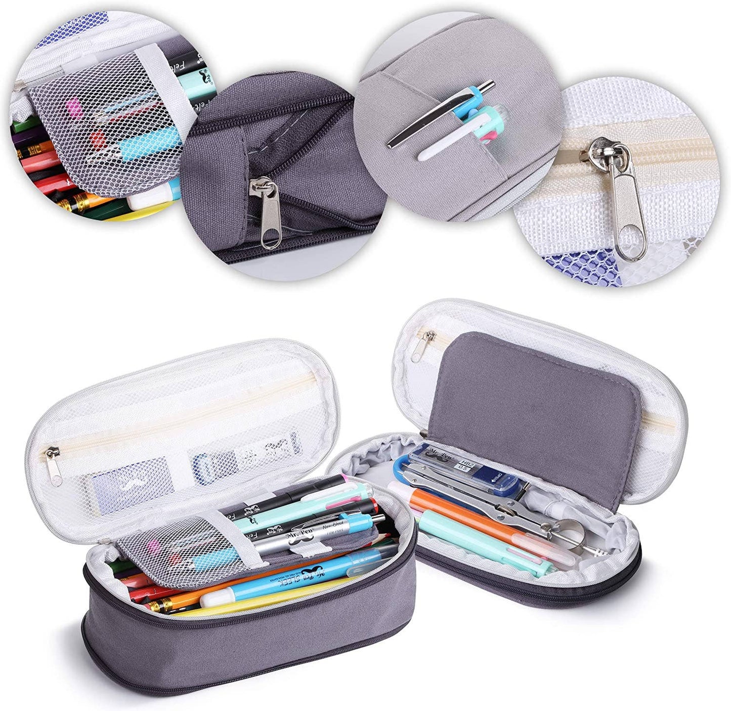 Mr. Pen Grey Pencil Case and Pouch