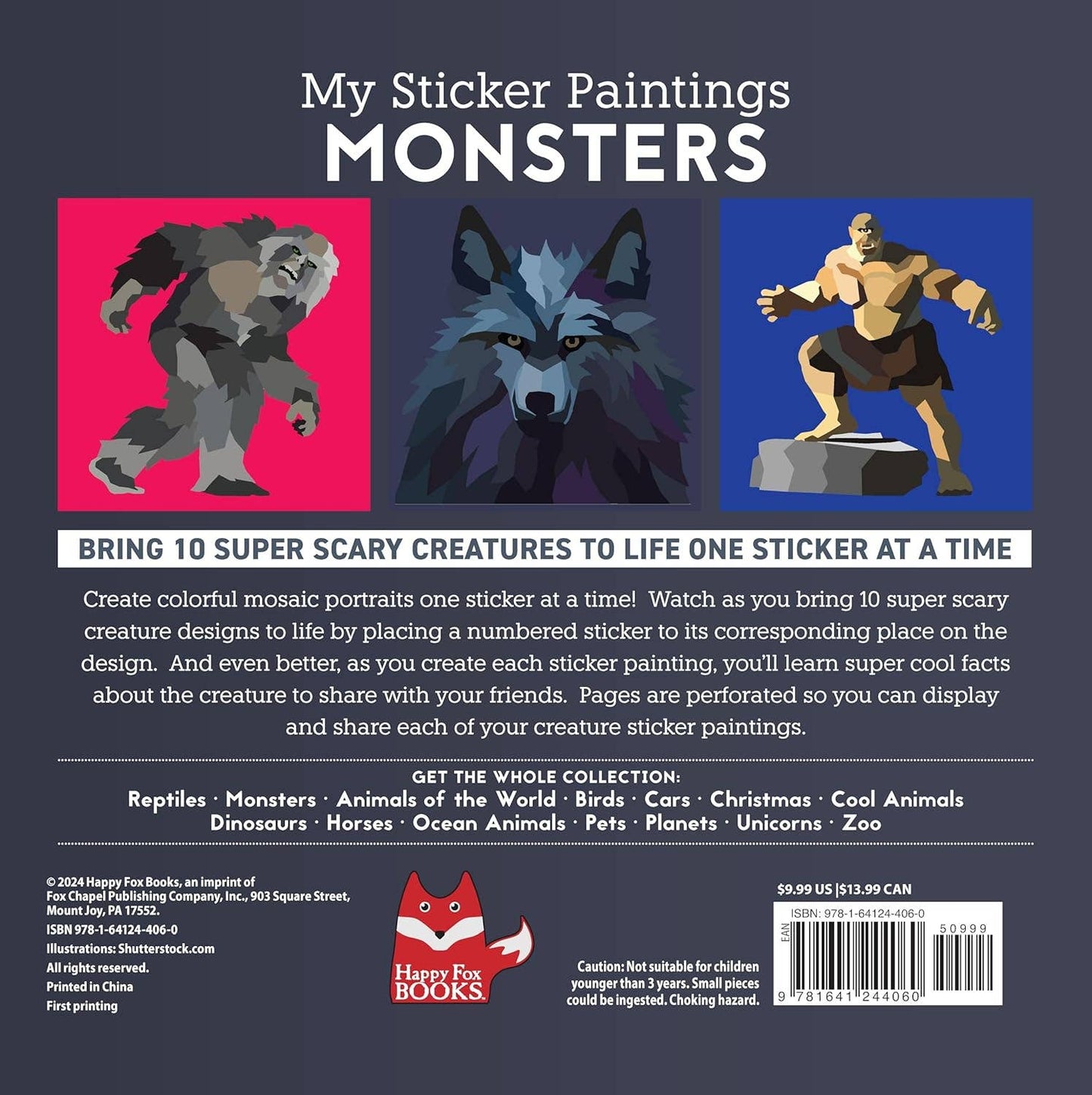 My Sticker Paintings: Monsters - 10 Super Scary Creatures