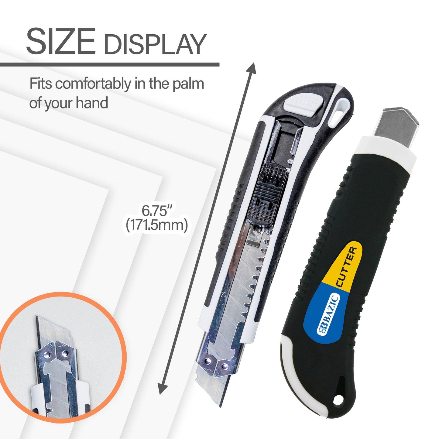 Heavy Duty 18 mm Snap-Off Utility Knife + 2 Blades