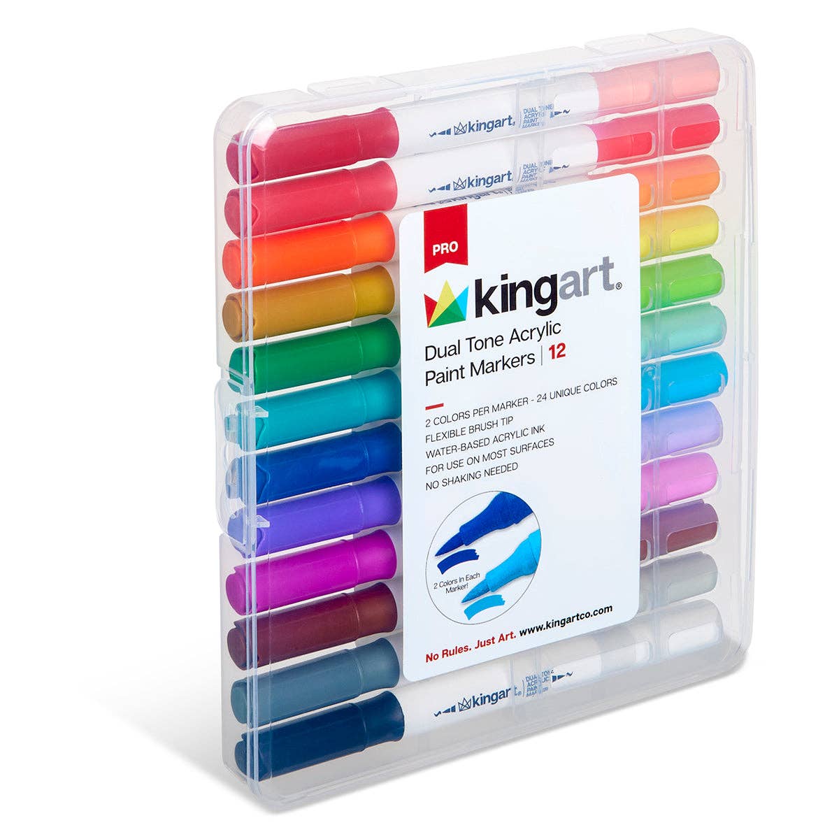 Dual Tone Acrylic Markers 12 Pens / 24 Colors