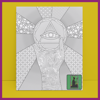 PREDRAWN CANVAS PANEL PAINT KIT ZENTANGLE 3RD EYE (DESIGN10)