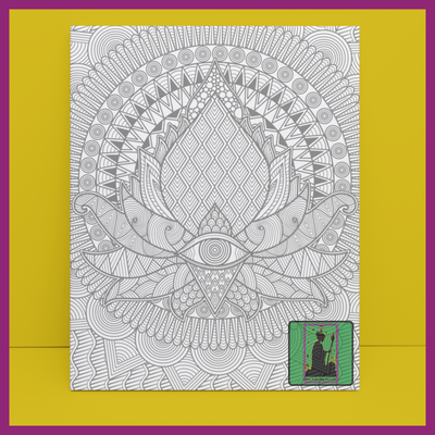 PREDRAWN CANVAS PANEL PAINT KIT ZENTANGLE PATTERN 3RD EYE (DESIGN6)