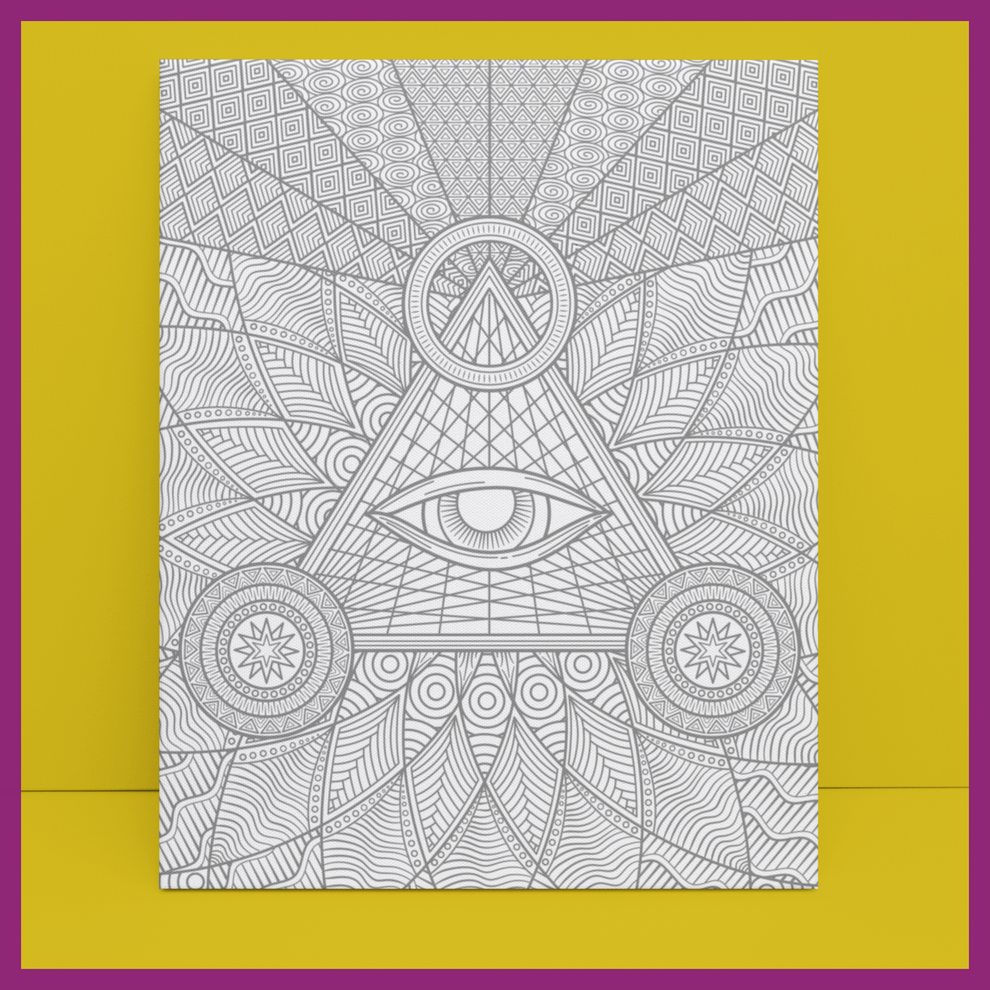 PREDRAWN CANVAS PANEL PINT KIT ZENTANGLE 3RD EYE (DESIGN7)