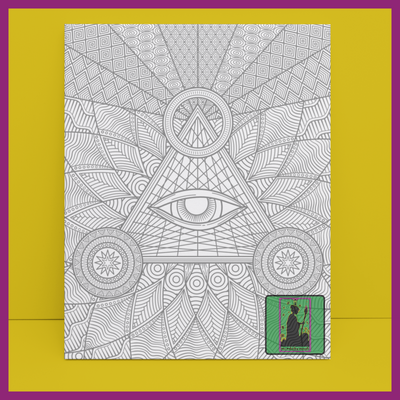 PREDRAWN CANVAS PANEL PAINT KIT ZENTANGLE 3RD EYE (DESIGN7)