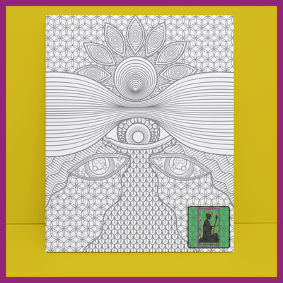 PREDRAWN CANVAS PANEL PAINT KIT ZENTANGLE 3RD EYE (DESIGN9)