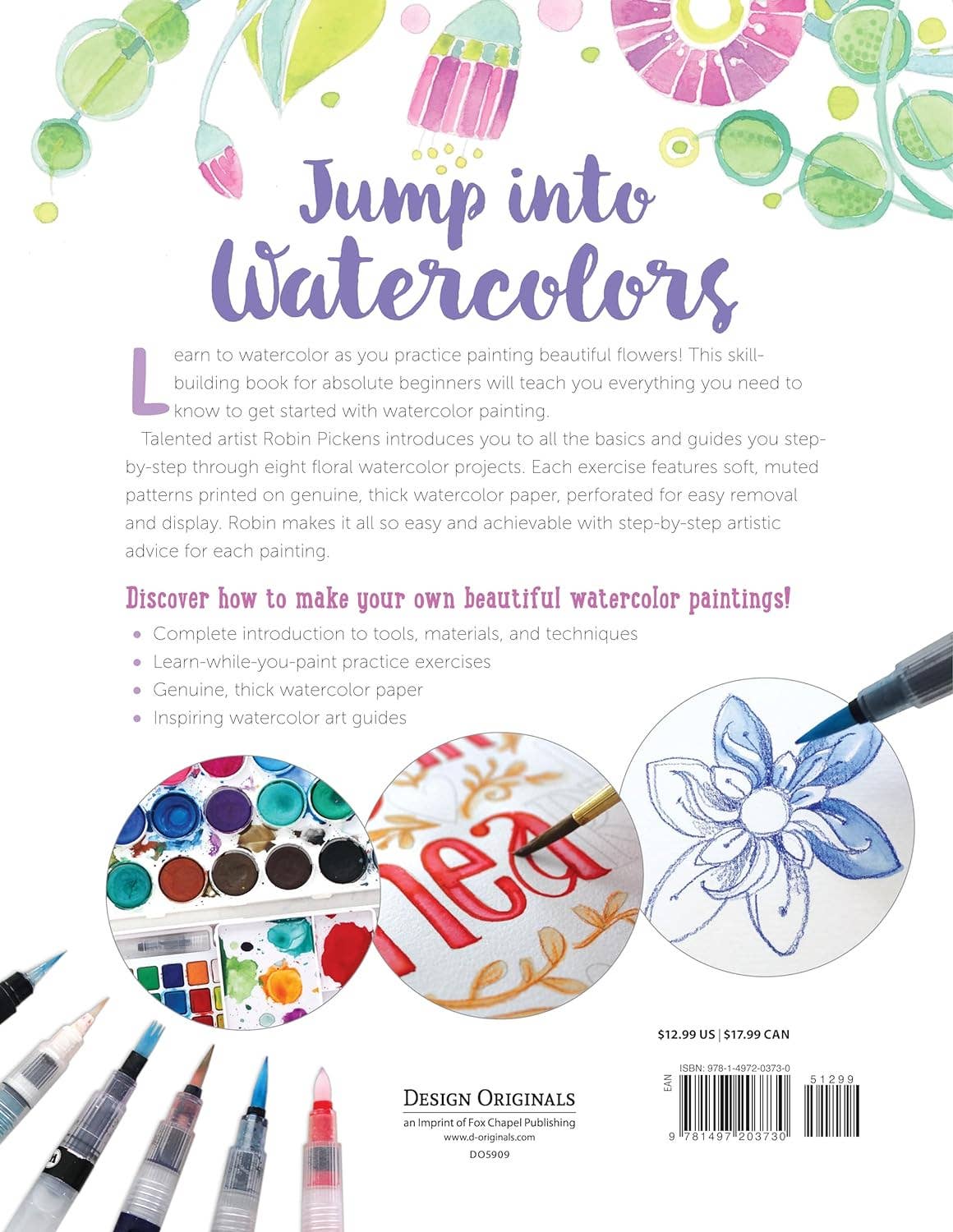 Just Add Watercolor Flowers - Easy Techniques for Beginners