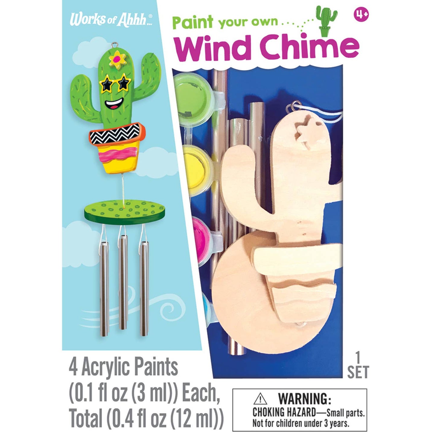 Cactus Wind Chime Wood Paint Set