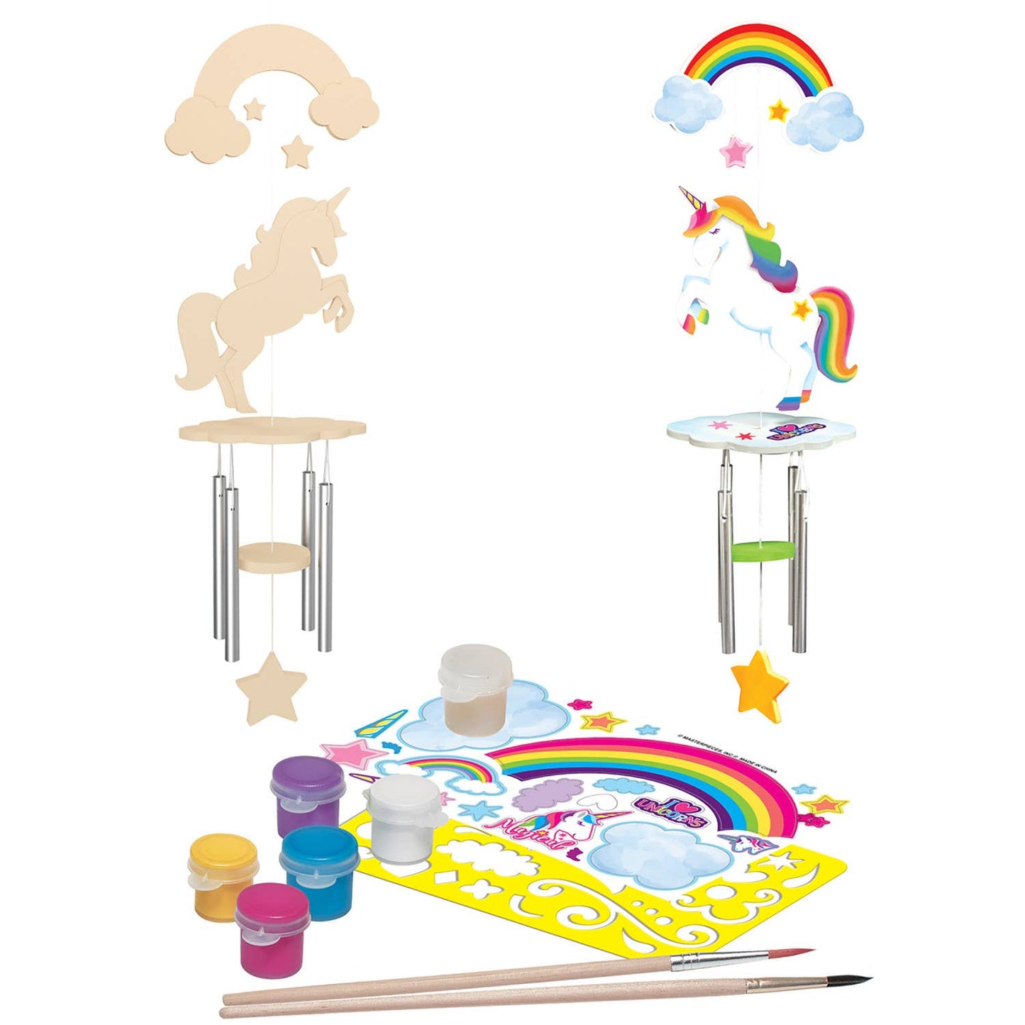 Unicorn Wind Chime Wood Paint Set