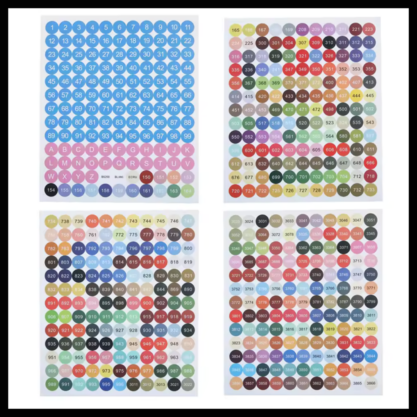 MULTI COLOR LABELS WITH NUMBERS AND LETTERS FOR DRILL STORAGE