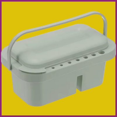PORTABLE PAINT BRUSH WASHER WITH LID PALETTE HANDLE