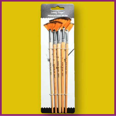 5PC LONELY FINGER FAN BRUSH SET