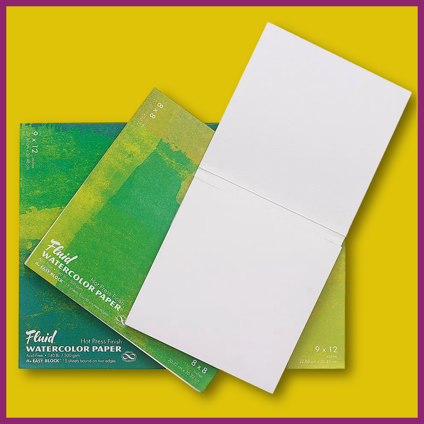 FLUID WATERCOLOR PAPER BLOCKS - HOT PRESS SMOOTH FINISH