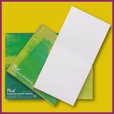 FLUID WATERCOLOR PAPER BLOCKS - HOT PRESS SMOOTH FINISH