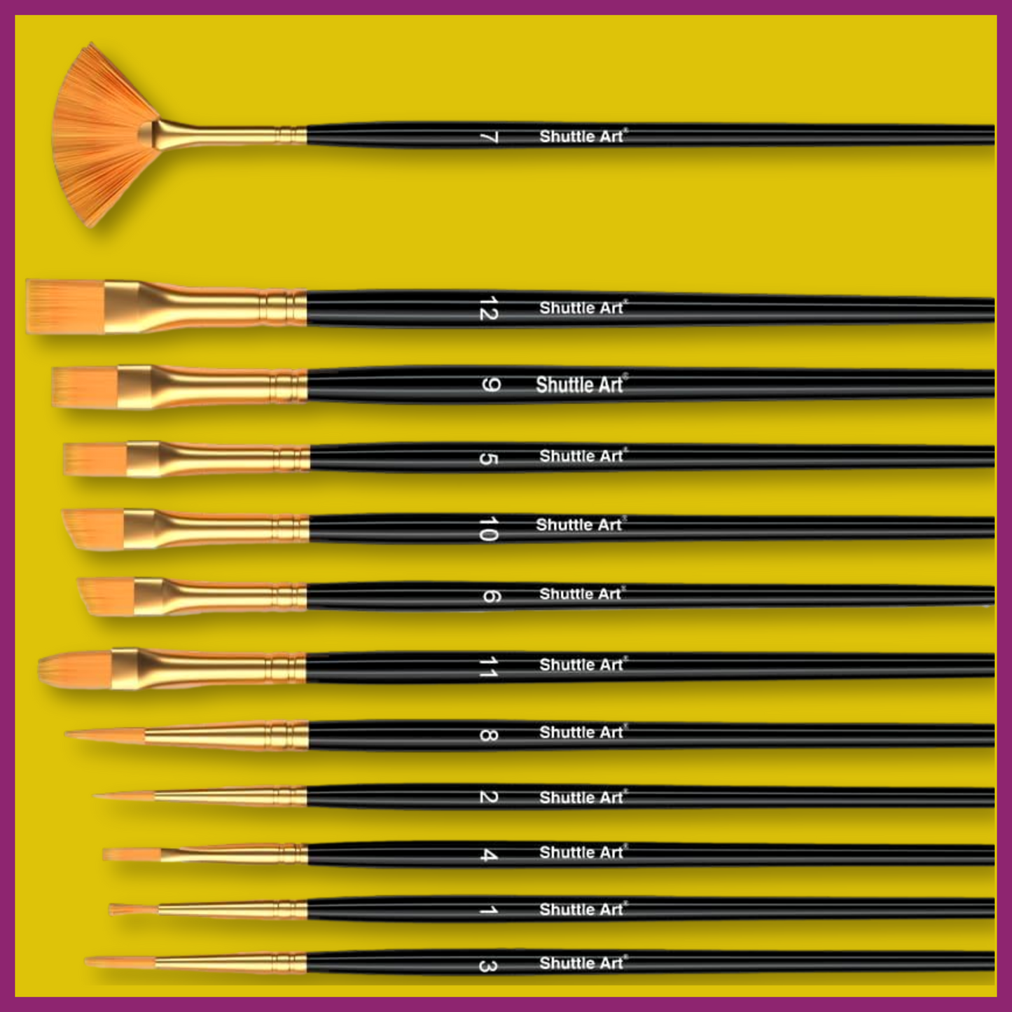 12PC SHUTTLE ART PAINT BRUSH SET