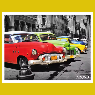 CLASSIC PARKING CARS PAINT BY NUMBER KIT