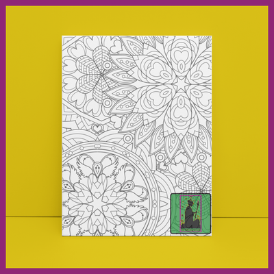 VALENTINES PATTERN ZENTANGLE PREDRAWN CANVAS PANEL