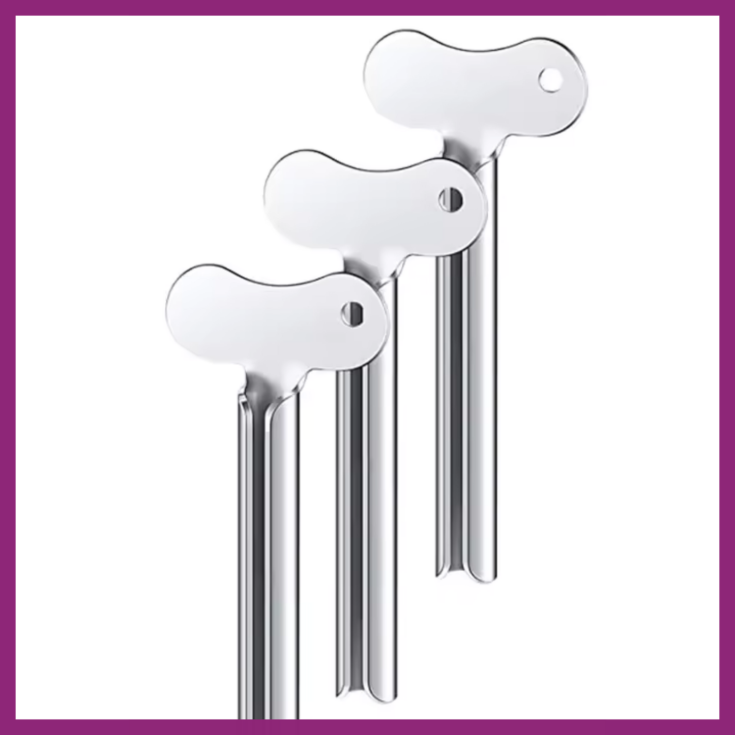3 PK METAL KEY STAINLESS STEEL PAINT TUBE SQUEEZERS