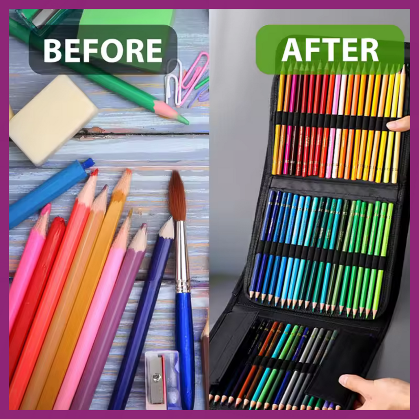 200 SLOT BLACK BAG FOR COLORED PENCILS