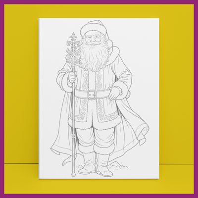 GOTHIC OLD WORLD SANTA PREDRAWN CANVAS PANEL