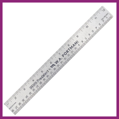 STAINLESS STEEL RULER 12" WITH CORK BACKING