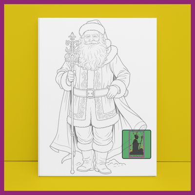 PREDRAWN CANVAS PANEL PAINT KIT GOTHIC OLD WORLD SANTA