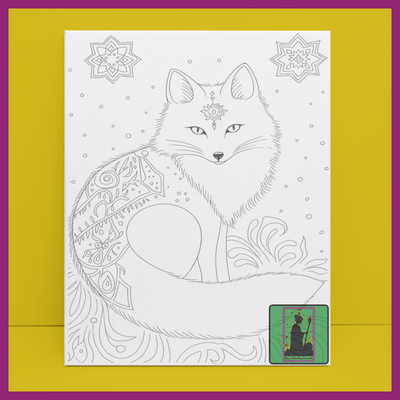 WINTER FOX PREDRAWN CANVAS PANEL