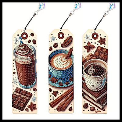 3 SET HOT CHOCOLATE BOOKMARKS DIAMOND PAINTING KIT