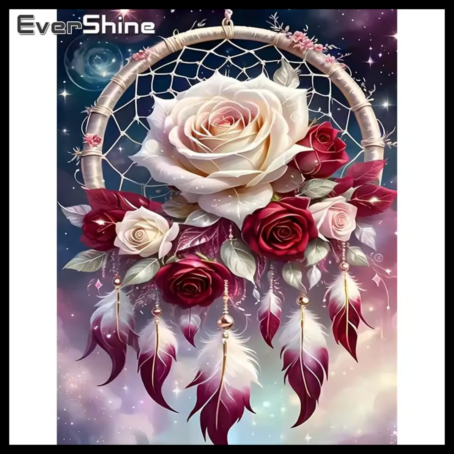 ROSE DREAMCATCHER DIAMOND PAINTING KIT - FULL ROUND 12x16