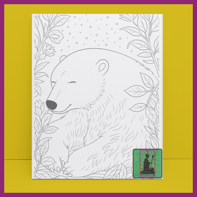 BEAR WINTER SCENE PREDRAWN CANVAS PANEL