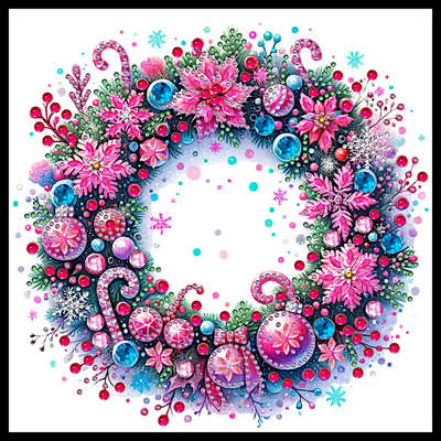 PINK CANDY CANE DIAMOND PAINTING KIT - PARTIAL/SPECIAL 12x12
