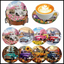 FLORAL PICKUP TRUCKS DIAMOND PAINTING 8 COASTER SET WITH HOLDER