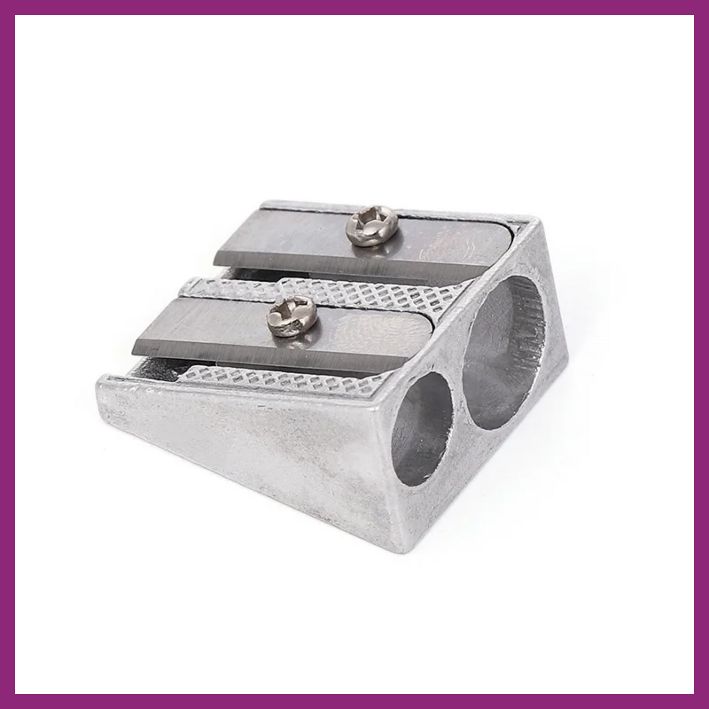 DOUBLE HOLE ALUMINUM ALLOY PENCIL SHARPENER